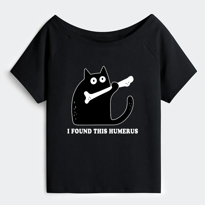 Tokyo-Tiger Cat Found This Humerus Off Shoulder T-Shirt
