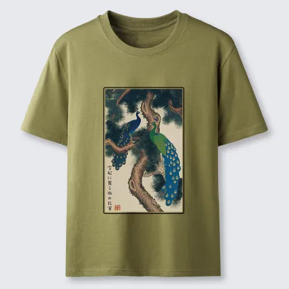 Tokyo-Tiger Peacocks in Snowy Pines Classic T-Shirt