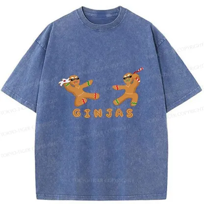 Tokyo-Tiger Gingerbread Ninja Washed T-Shirt