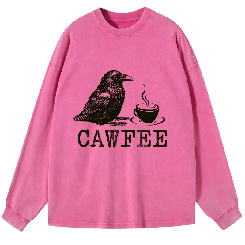 Tokyo-Tiger Cawfee Funny Japan Meme Washed Long Sleeve T-Shirt