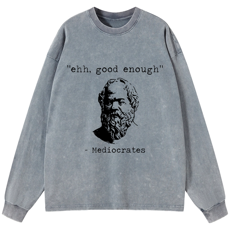 Tokyo-Tiger Mediocrates Meme Washed Long Sleeve T-Shirt