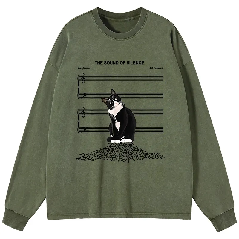 Tokyo-Tiger The Sound Of Silence Washed Long Sleeve T-Shirt