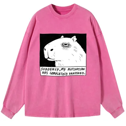 Tokyo-Tiger Power Has Completely Disappeared Washed Long Sleeve T-Shirt