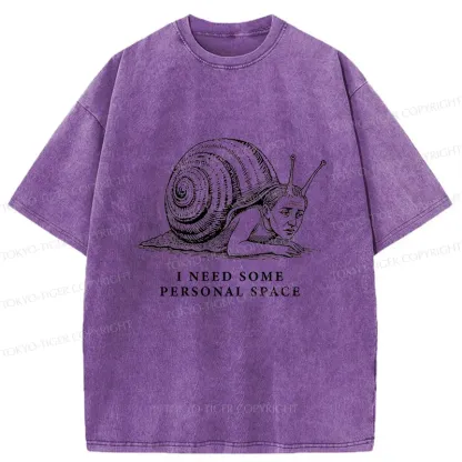 Tokyo-Tiger Snail Man Washed T-Shirt