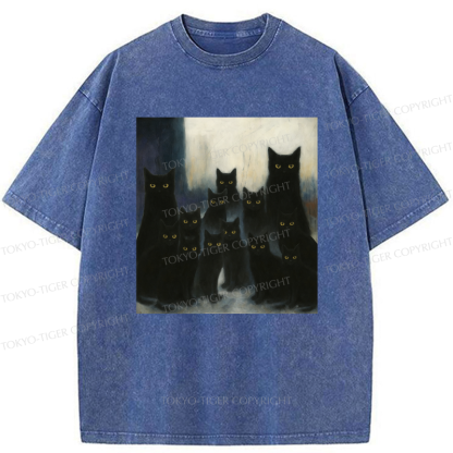 Tokyo-Tiger The Black Cat Watch Washed T-Shirt