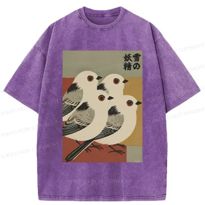 Tokyo-Tiger Aegithalos Caudatus Japonicus Washed T-Shirt