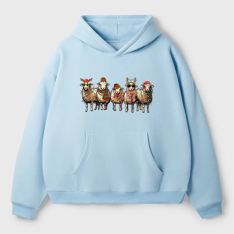 Tokyo-Tiger Christmas Sheep Aldult Fleece Hoodie