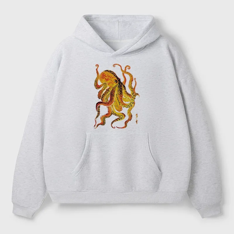 Tokyo-Tiger Deep Sea Gorgeous Octopus Aldult Fleece Hoodie