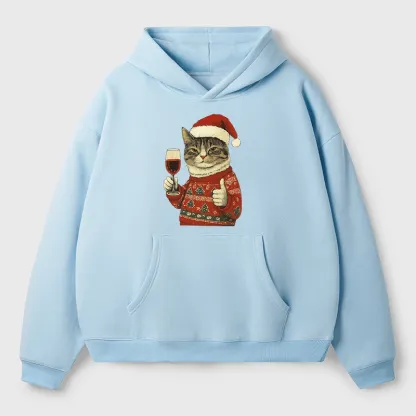 Tokyo-Tiger Christmas Cat Likes Aldult Fleece Hoodie