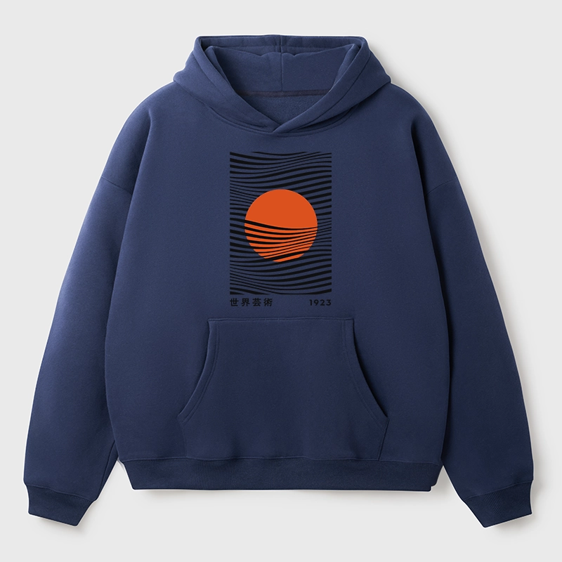Tokyo-Tiger Minimalist Art Sun Aldult Fleece Hoodie