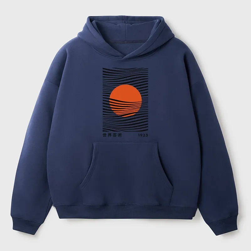 Tokyo-Tiger Minimalist Art Sun Aldult Fleece Hoodie