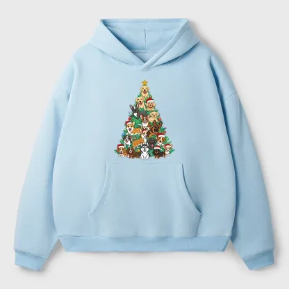 Tokyo-Tiger Christmas Tree Dog Funny Aldult Fleece Hoodie