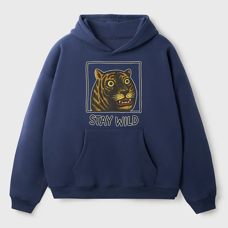 Tokyo-Tiger Silly And Cute Tiger Aldult Fleece Hoodie