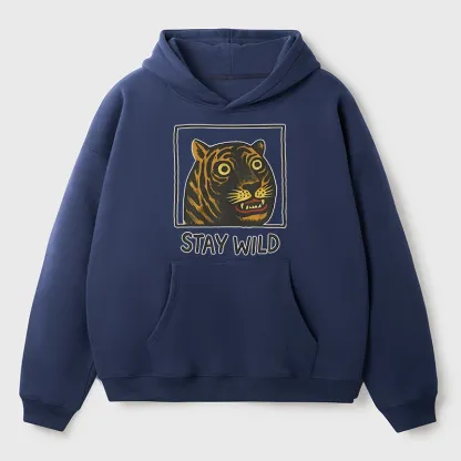 Tokyo-Tiger Silly And Cute Tiger Aldult Fleece Hoodie
