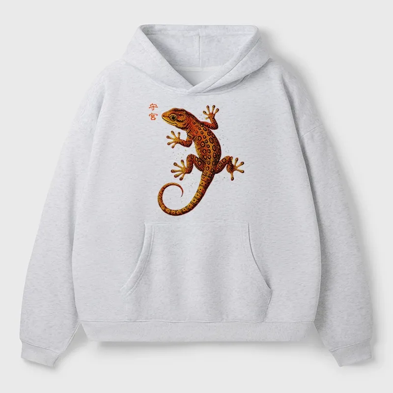 Tokyo-Tiger Retro Gecko Funny Aldult Fleece Hoodie