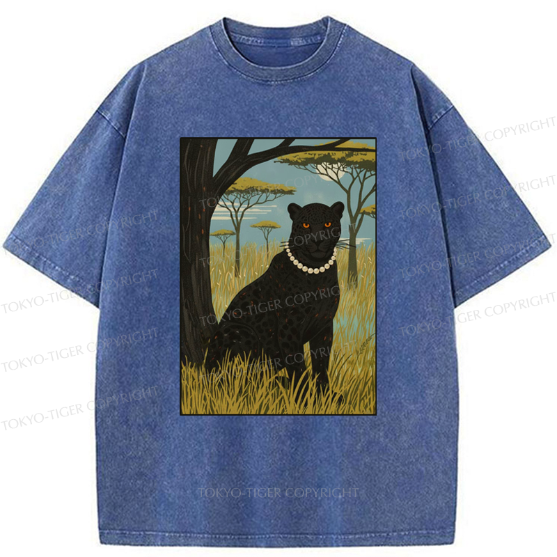 Tokyo-Tiger The Pearl Leopard Of The Savanna Washed T-Shirt