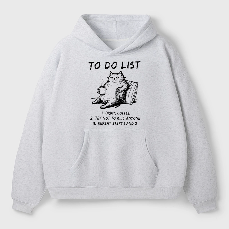 Tokyo-Tiger Cat's To-Do List Aldult Fleece Hoodie