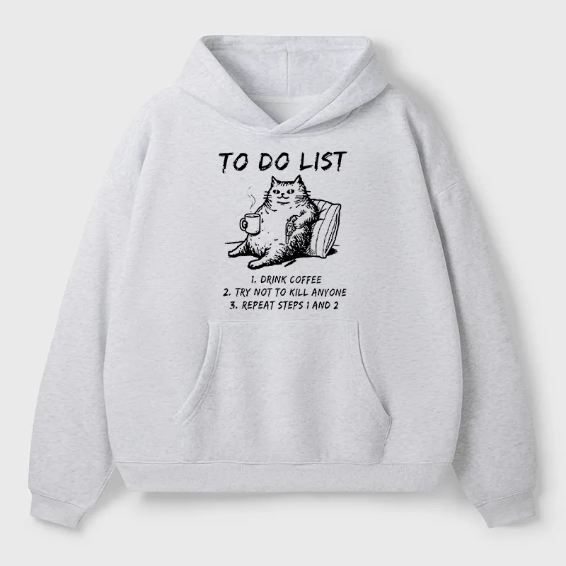 Tokyo-Tiger Cat's To-Do List Aldult Fleece Hoodie