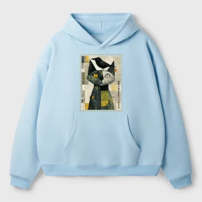 Tokyo-Tiger The Cat And The Crow Are Planning To Rule The World Aldult Fleece Hoodie