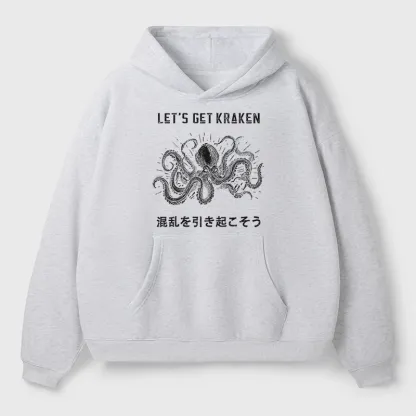 Tokyo-Tiger Funny Octopus：Let’s Get Kraken Aldult Fleece Hoodie