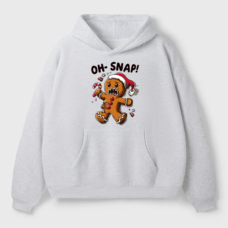 Tokyo-Tiger Oh Snap The Gingerbread Man's Christmas Chaos Aldult Fleece Hoodie