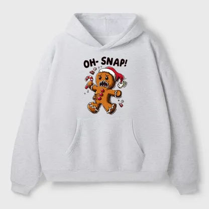 Tokyo-Tiger Oh Snap The Gingerbread Man's Christmas Chaos Aldult Fleece Hoodie