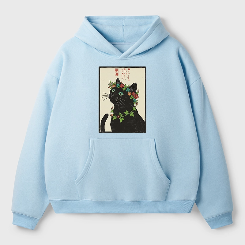 Tokyo-Tiger The Flower-Crowned Cat Aldult Fleece Hoodie