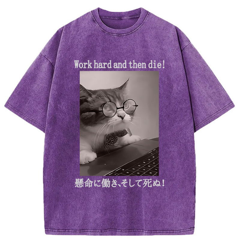 Tokyo-Tiger Work Hard And Then Die Washed T-Shirt