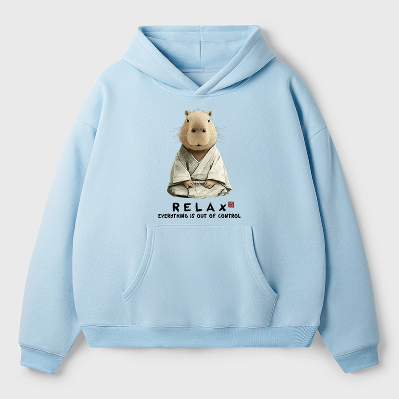 Tokyo-Tiger Zen Capybara：Relax, it's all chaos Aldult Fleece Hoodie