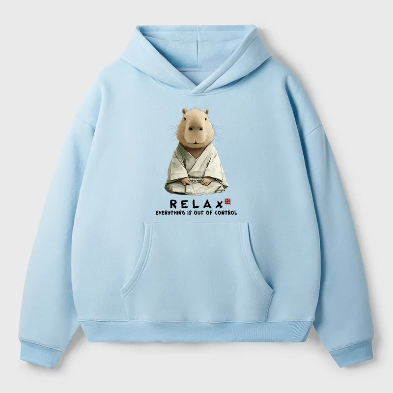 Tokyo-Tiger Zen Capybara：Relax, it's all chaos Aldult Fleece Hoodie