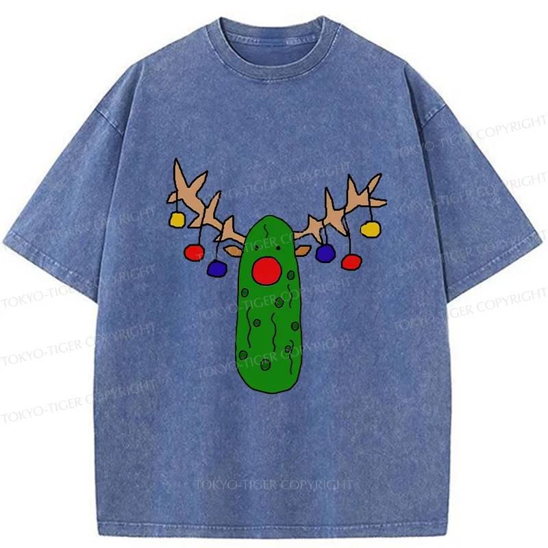 Tokyo-Tiger Christmas Of Pickles Washed T-Shirt