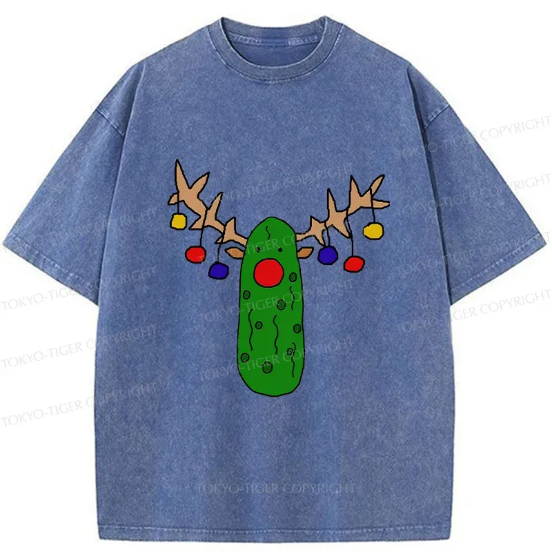 Tokyo-Tiger Christmas Of Pickles Washed T-Shirt