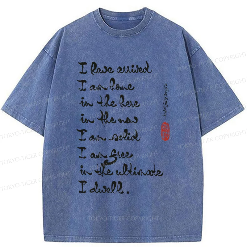 Tokyo-Tiger Zen Sayings Washed T-Shirt