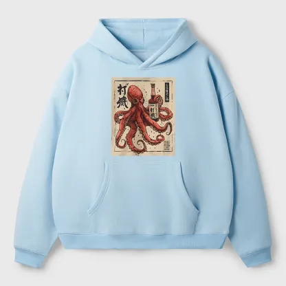 Tokyo-Tiger Osaka Saké Octopus Aldult Fleece Hoodie
