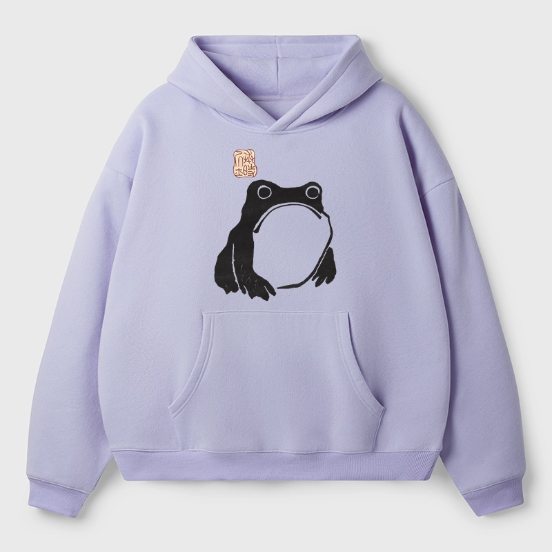 Tokyo-Tiger Matsumoto Hoji Woodblock Print Frog Aldult Fleece Hoodie