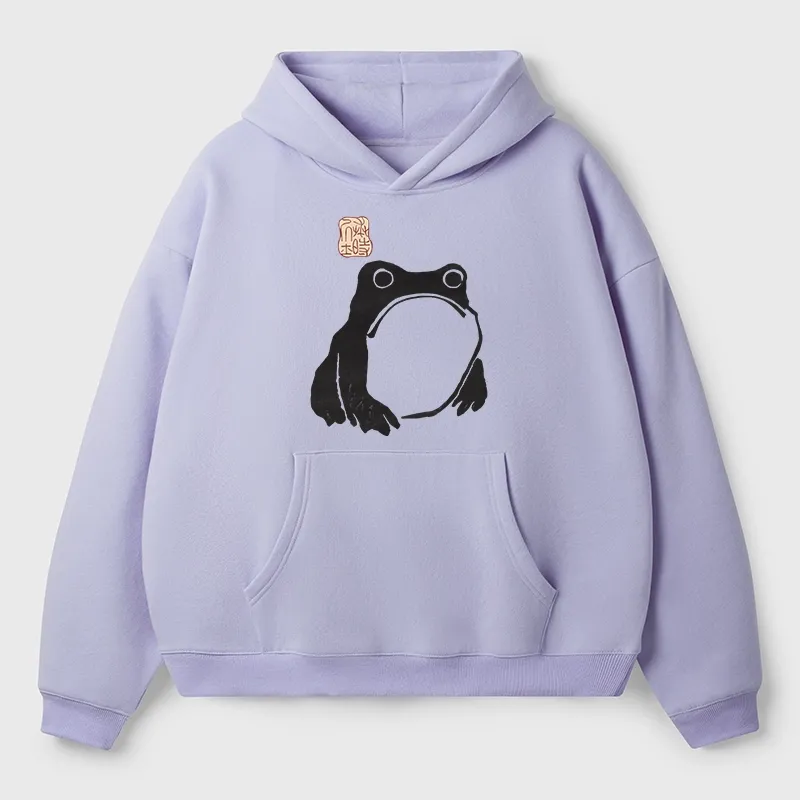 Tokyo-Tiger Matsumoto Hoji Woodblock Print Frog Aldult Fleece Hoodie