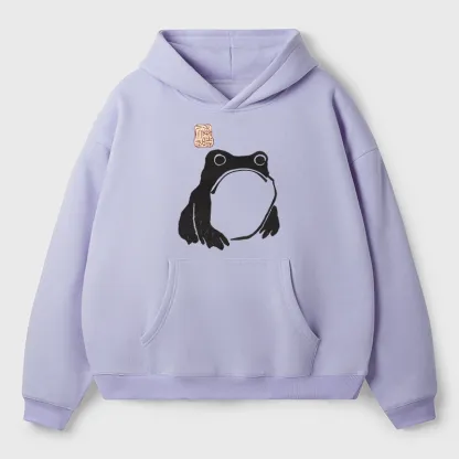 Tokyo-Tiger Matsumoto Hoji Woodblock Print Frog Aldult Fleece Hoodie