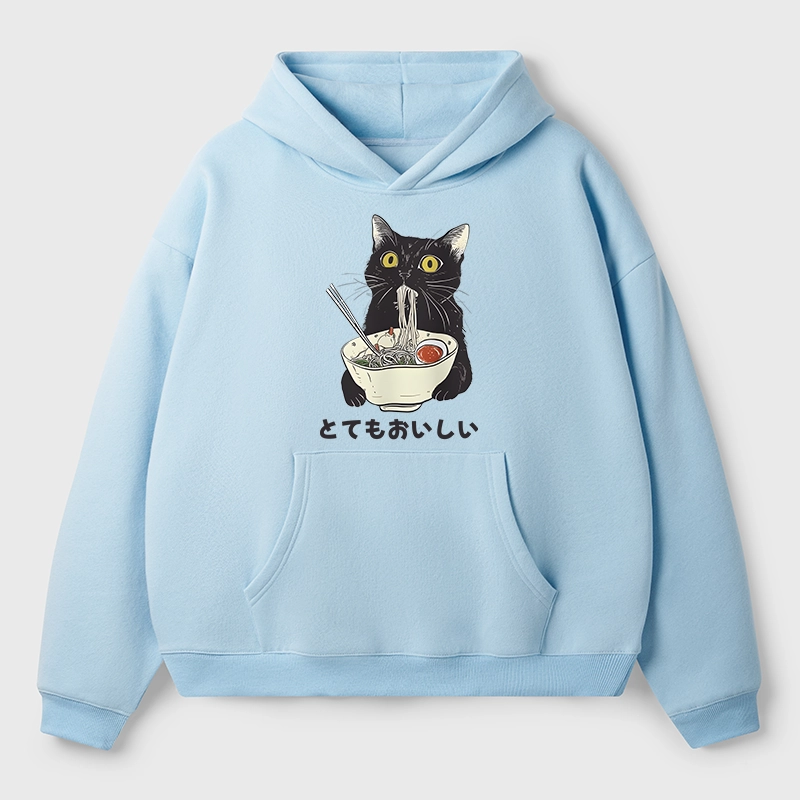 Tokyo-Tiger Cats Eat Ramen Noodles Aldult Fleece Hoodie