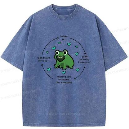 Tokyo-Tiger A Frog Deeply In Love Washed T-Shirt
