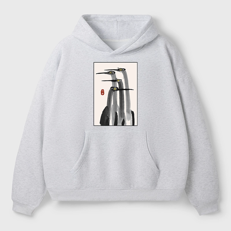 Tokyo-Tiger Japanese Crane Poster Aldult Fleece Hoodie
