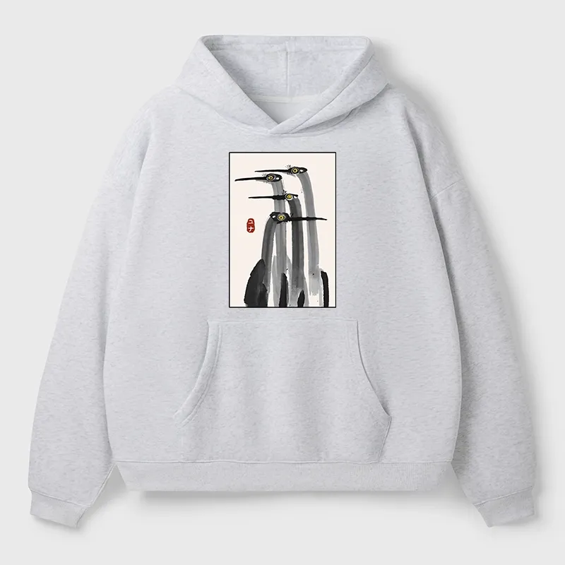 Tokyo-Tiger Japanese Crane Poster Aldult Fleece Hoodie
