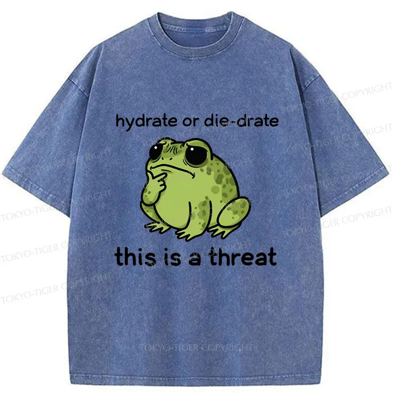 Tokyo-Tiger Thinking Frog Meme Washed T-Shirt Sale