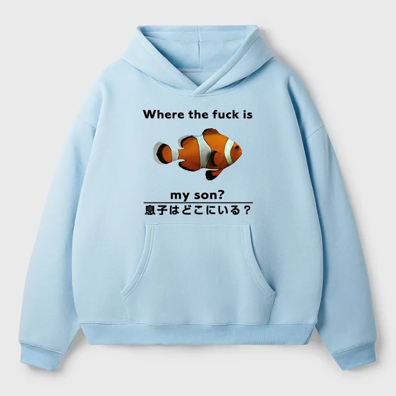 Tokyo-Tiger Fish Looking For Son Aldult Fleece Hoodie