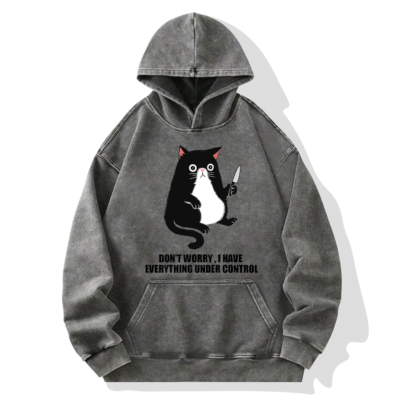 Tokyo-Tiger Cat Said Don't Worry Washed Hoodie