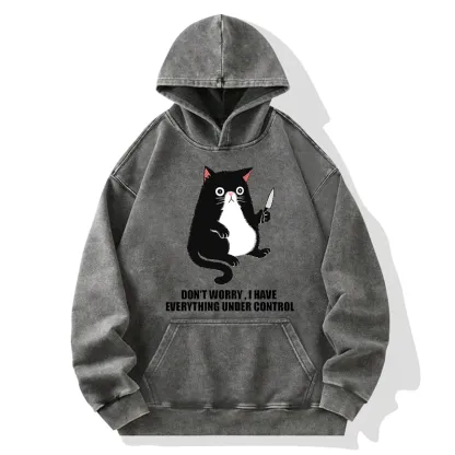 Tokyo-Tiger Cat Said Don't Worry Washed Hoodie