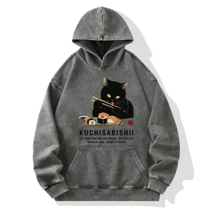 Tokyo-Tiger Cat：Not Hungry, Just Bored Washed Hoodie