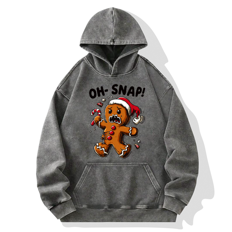 Tokyo-Tiger Oh Snap The Gingerbread Man's Christmas Chaos Washed Hoodie