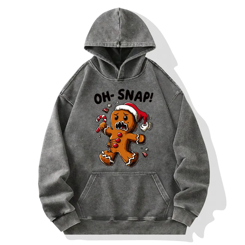 Tokyo-Tiger Oh Snap The Gingerbread Man's Christmas Chaos Washed Hoodie