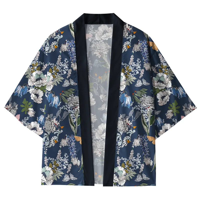 Tokyo-Tiger Butterfly And Flower Kimono Cardigan