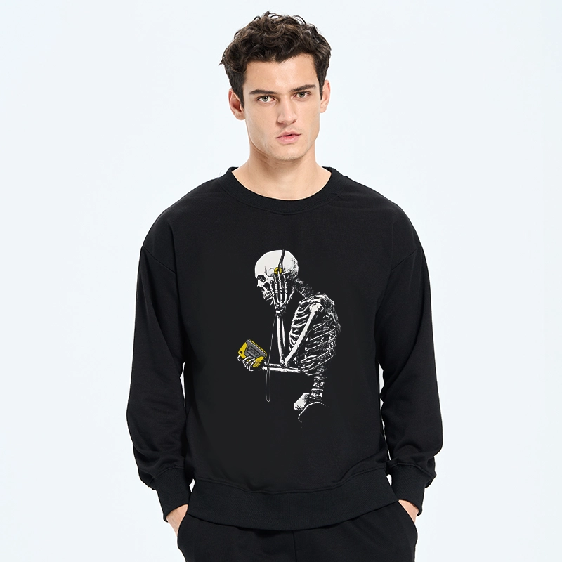 Tokyo-Tiger Skeleton Listening To Music Washed Classic Sweatshirt